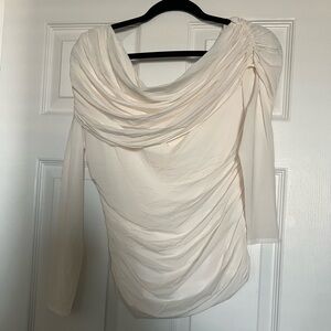 Abercrombie & Fitch Cream Draped Blouse